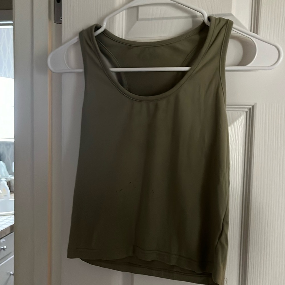 racerback green and grey tank/crop top size S (2 pack)